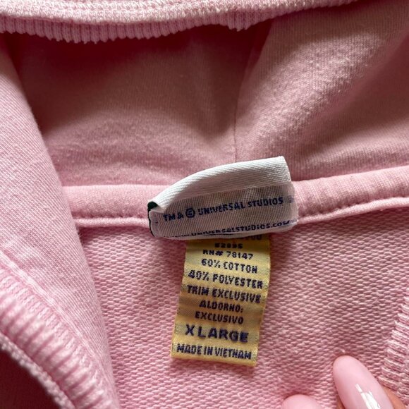 Vintage Pink Universal Studios Heart Zip Up Hoodie - Picture 8 of 8